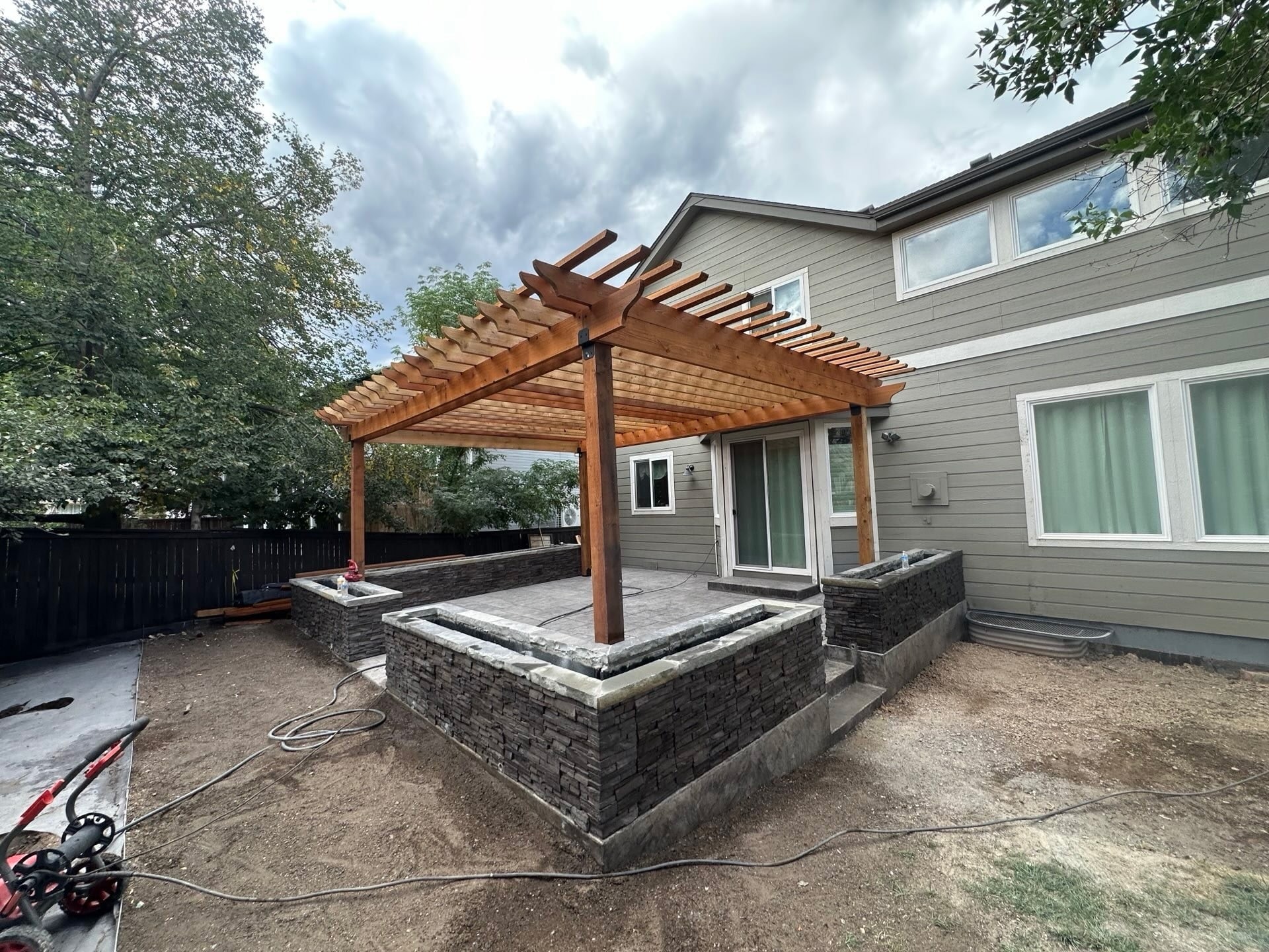 Wooden Pergola Over Backyard Patio — Yardage Outdoor Living