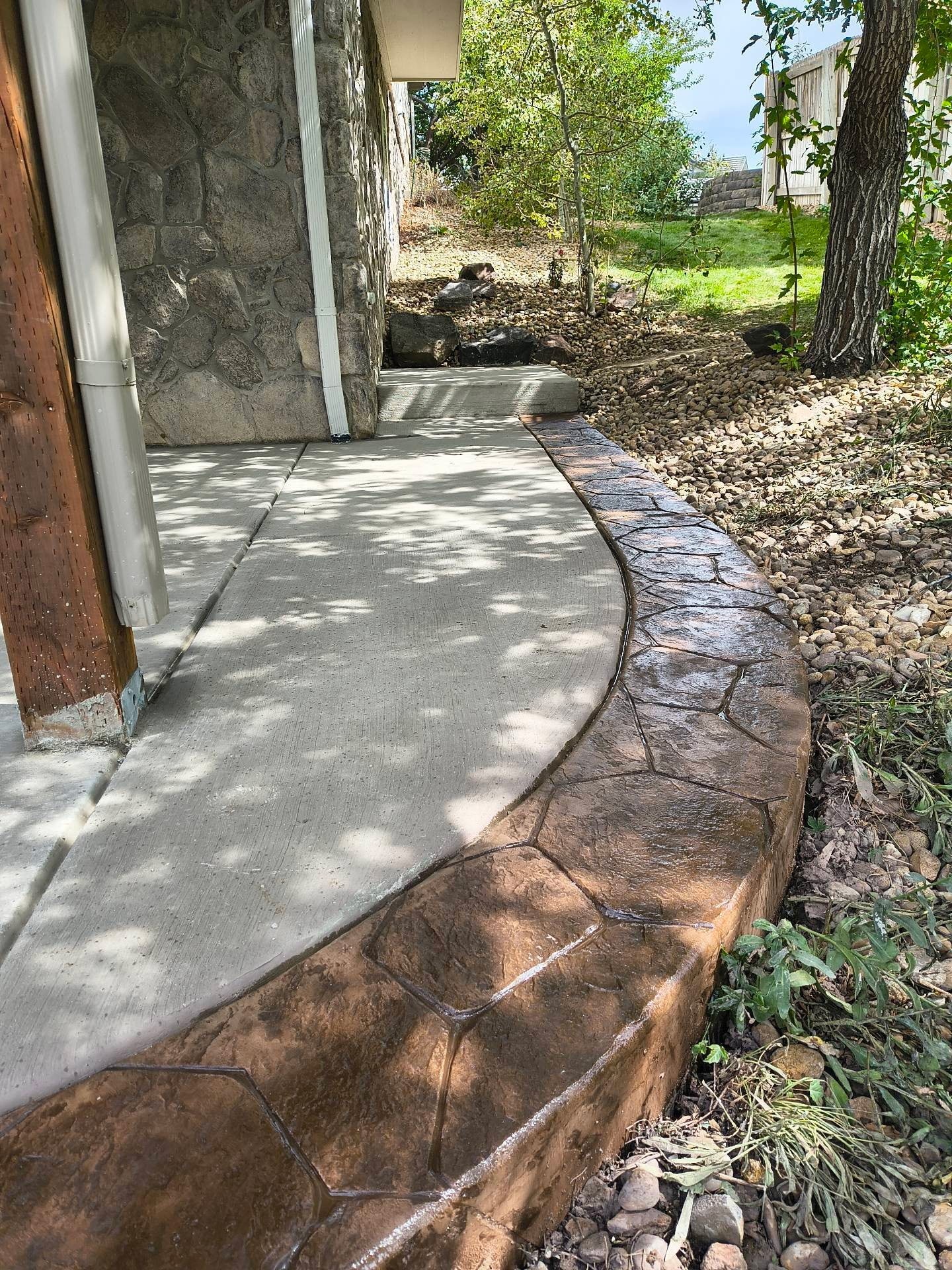 Concrete Patio with Stone Edging — Yardage Outdoor Living